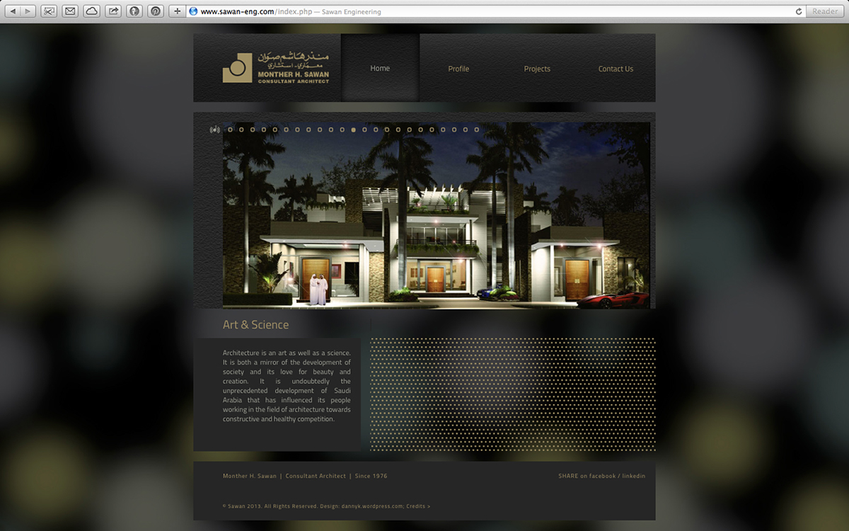 interactive Website design architect engineer Villa palace portfolio cms