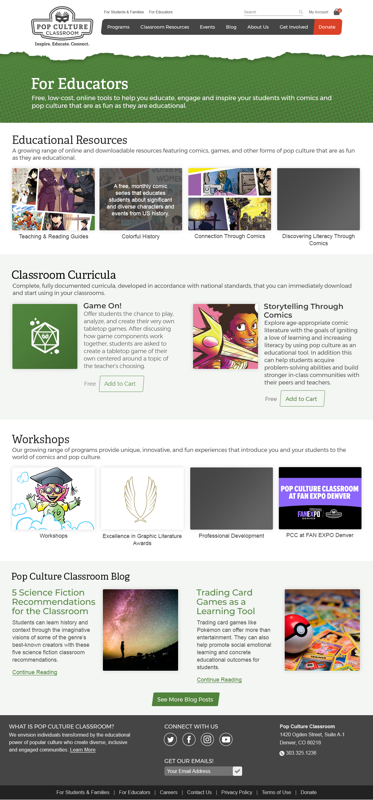 classroom comics Education pop culture Website wordpress