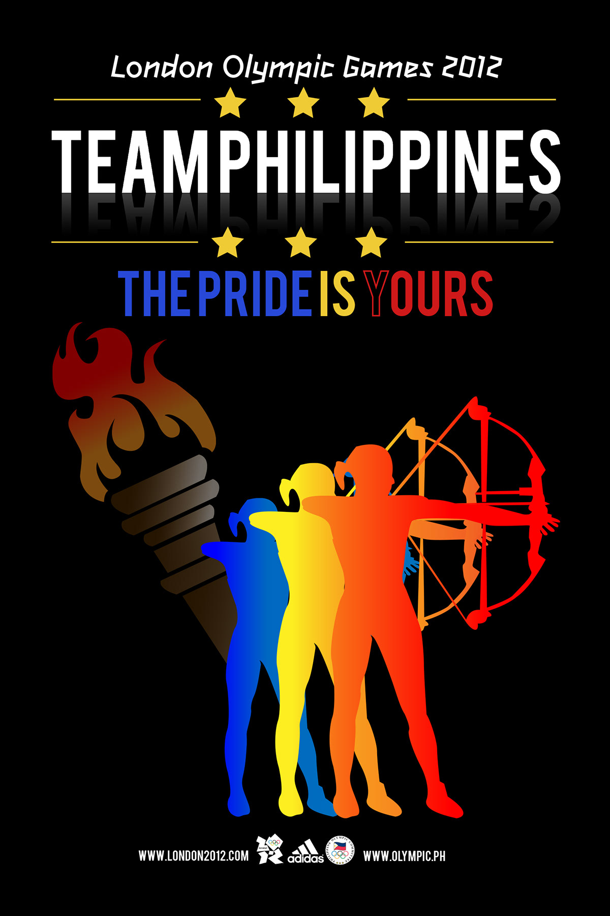 team philippines philippine team black London Olympic Games three stars yellow blue red