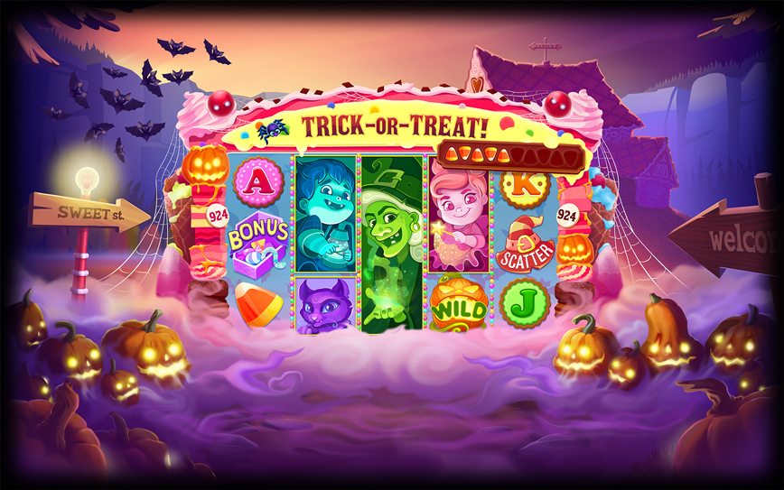 Trick-Or-Treat slot game symbols for Gambino Slots on Behance