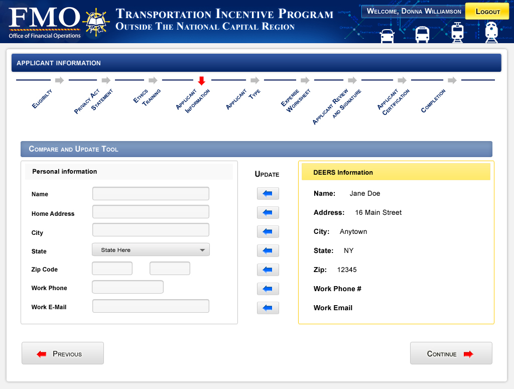 Transportation Incentive Program tips  SPAWAR  System Design  Survey Form  Progressive Disclosure  web development  headers  Form creation  Navigation menus