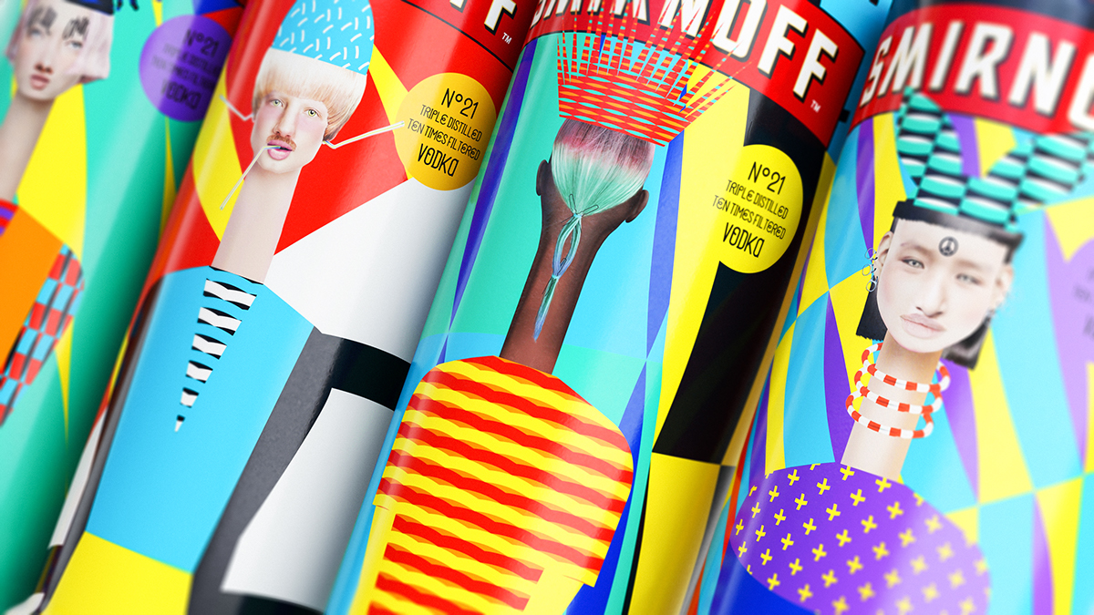 hp Smirnoff bottle Diversity different Packaging product design  Character design  special edition D4D