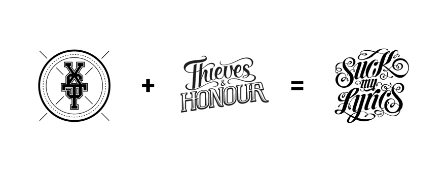 Thieves honour black White preto branco tshirt Ilustração caligrafia design grafico thieves & honour xesta studio