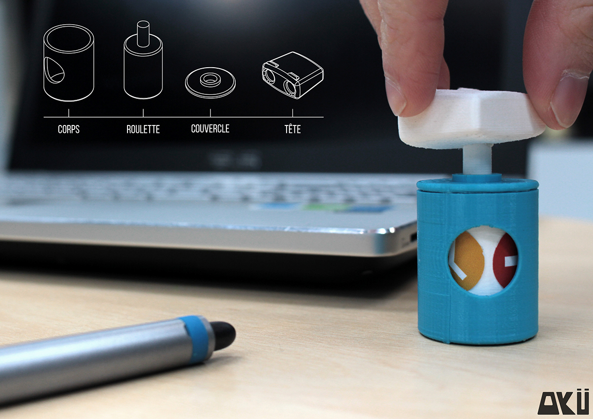 Totem disponibilité availability communication product produit aku design 3D print Goodies toy