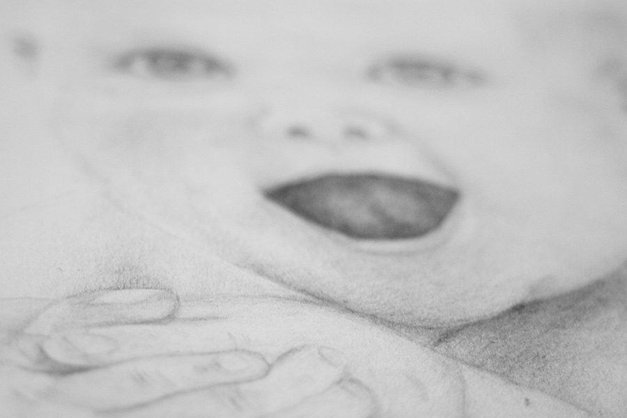 Angelina Jolie child angelina paper Adobe Portfolio draw graphite portrait