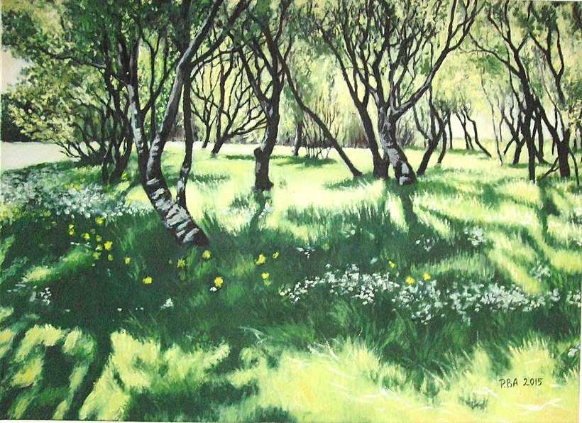 landscape paintings original oil paintings paintings of Iceland paintings of Scotland paintings of Reykjavik paintings of Edinburgh paintings of parks paintings of gardens traditional oil paintings art therapy