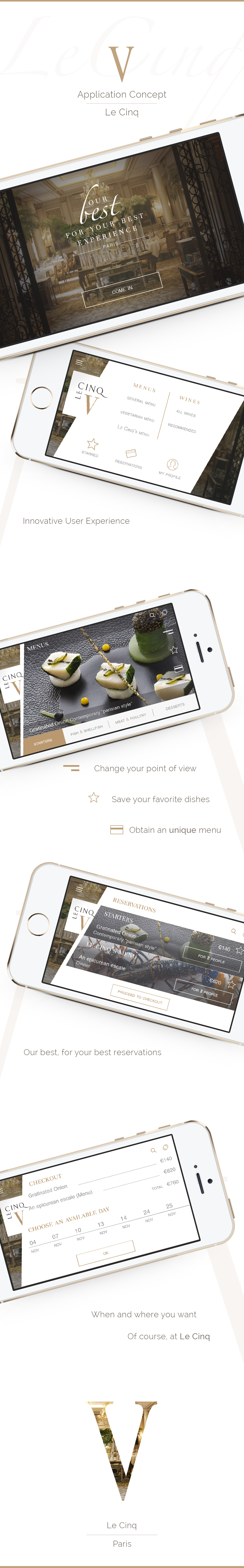 LeCinq luxury restaurant concept app redoddity Muid ios