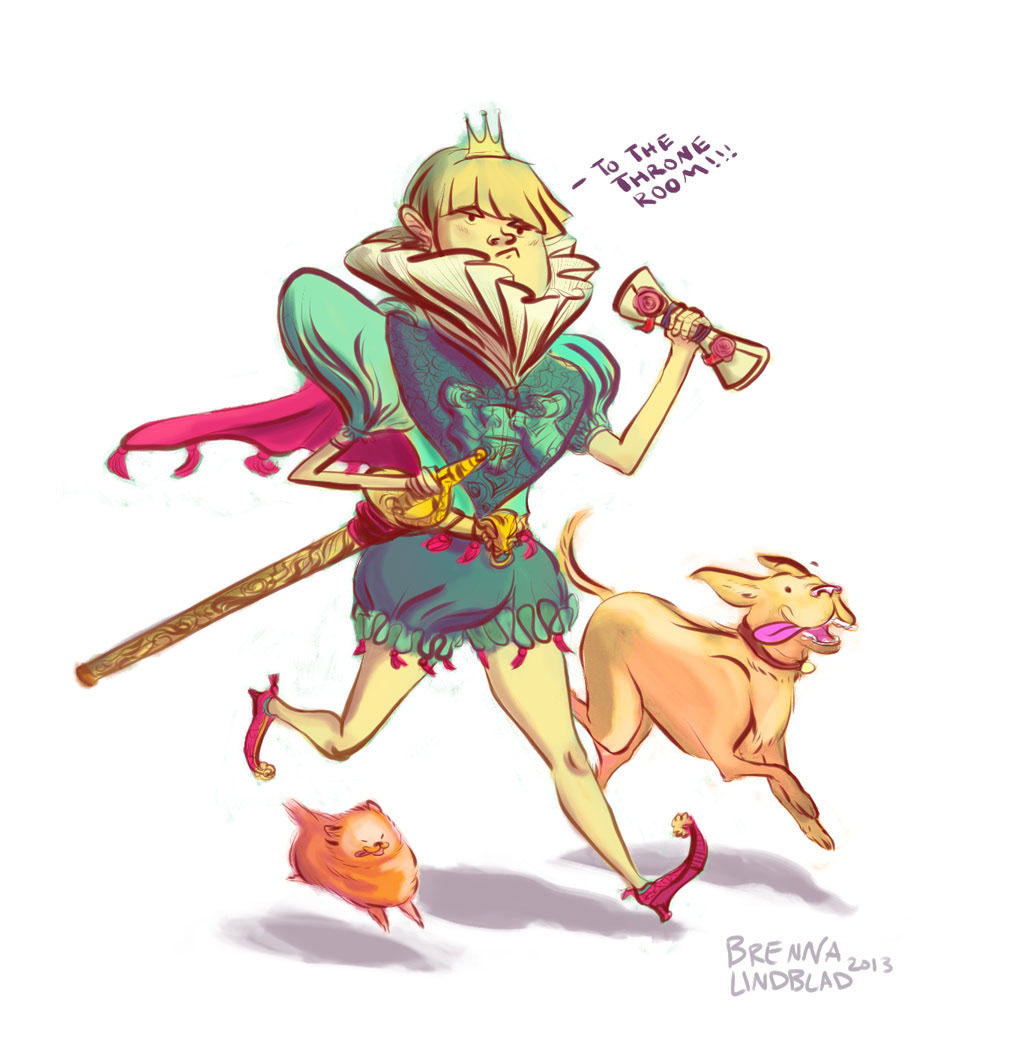 sketch characters color digital painting digital prince throne dogs Fun