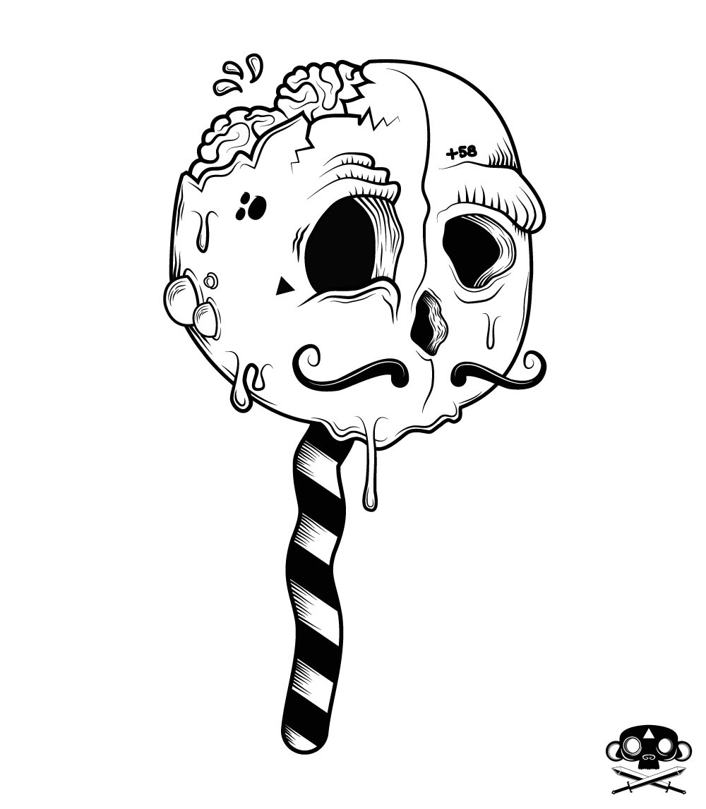 calaca art design personajes Character Black&white mexico Zapopan Illustrator adobe ArtDirector graphics digital