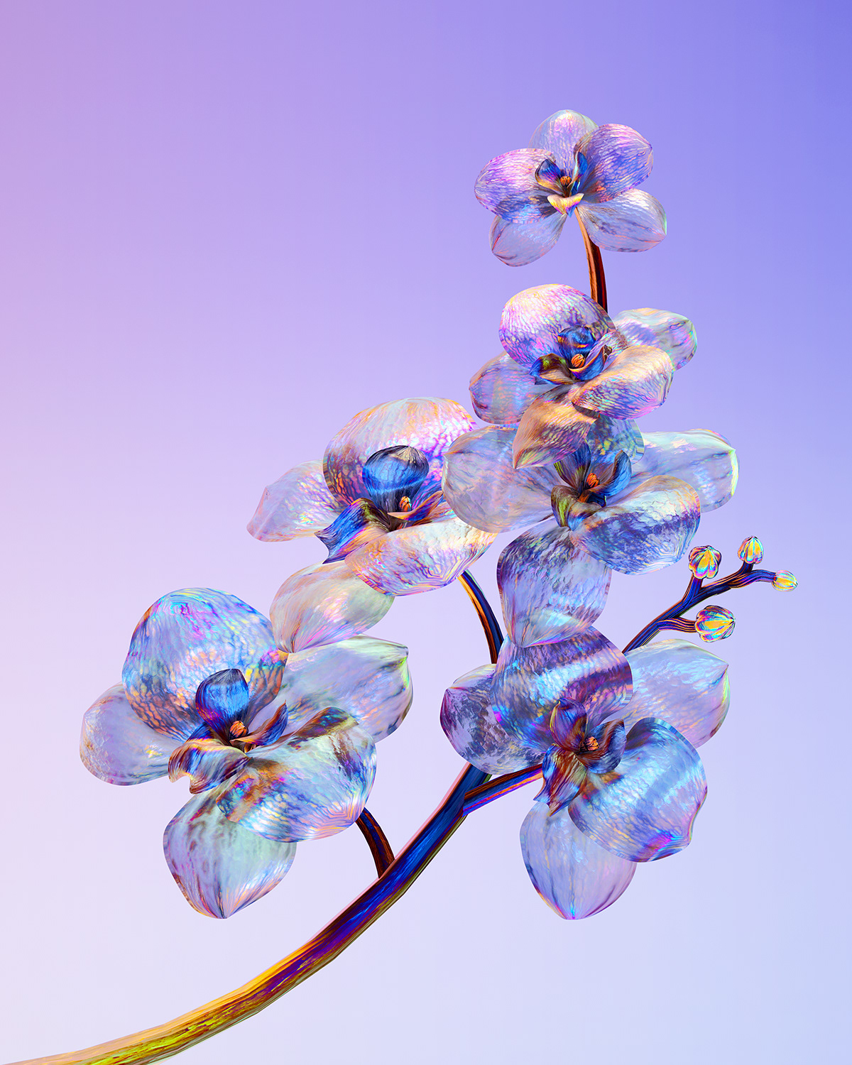 3D c4d cryptoart digitalart flower iridescent nft nft art vogue art