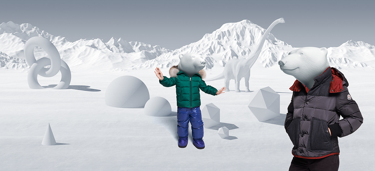 3D cinema 4d vray Catalogue moncler RocknRoller Studios Paul Clements autumn winter clothes jacket