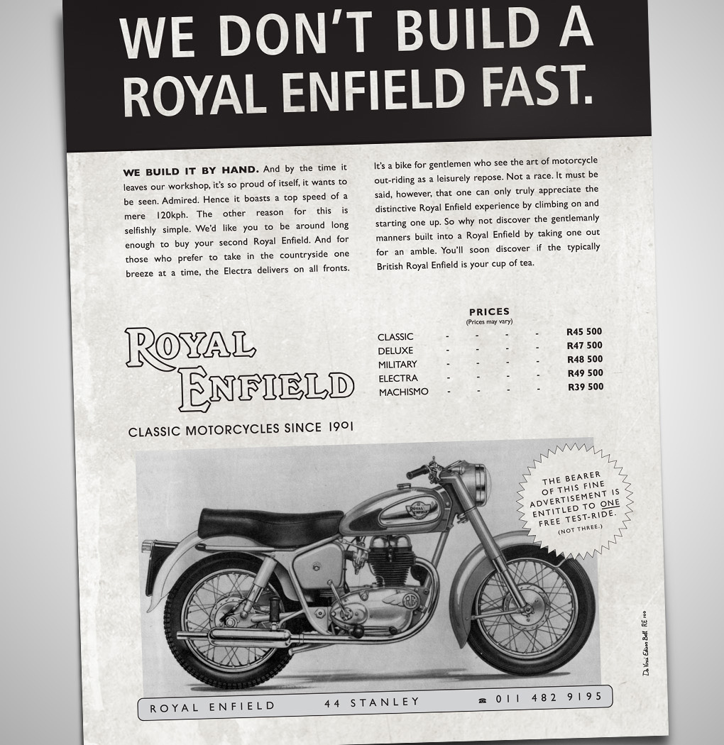 royal enfield HAND LETTERING Oil Painting Retro