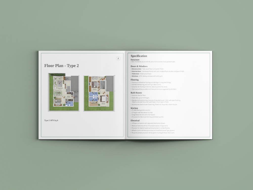Catalogue brochure real estate property Villas pricol Coimbatore