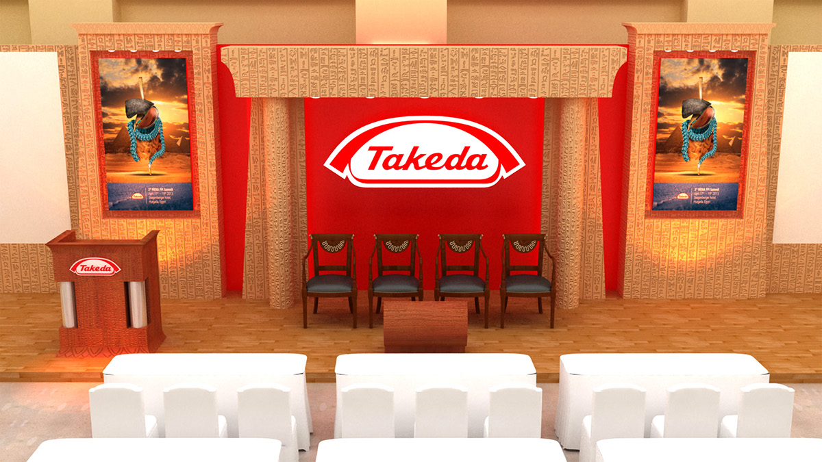 Event Exhibition  Takeda Event Direction Stand gate counter backdrop screen japan egypt Takeda Hany Ibrahem envision