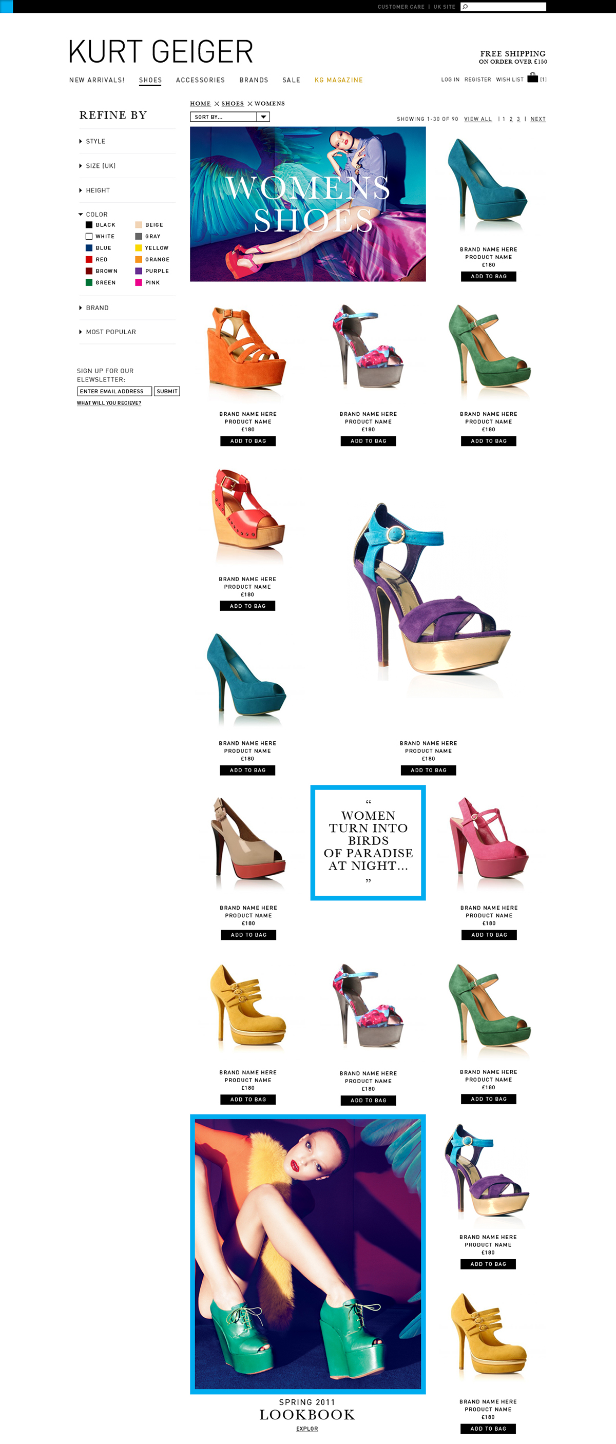 shoe Web Web Design  e-commerce Fashion 