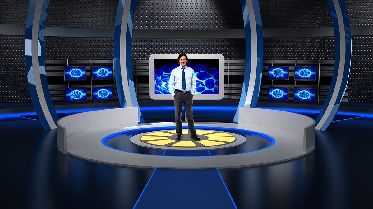 Vmix HD virtual set virtual set volume pack action studio tv room back background backgrounds black blue broadcast