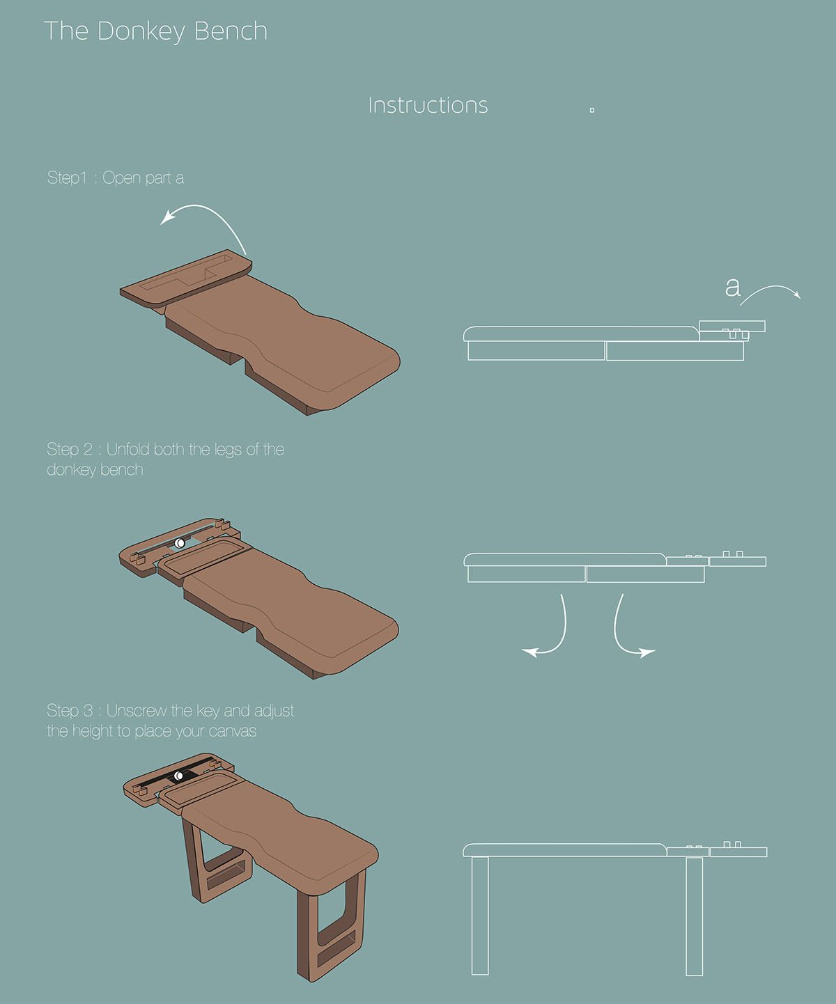 Corrugated sheet furniture Flat Furniture design donkey bench easel
