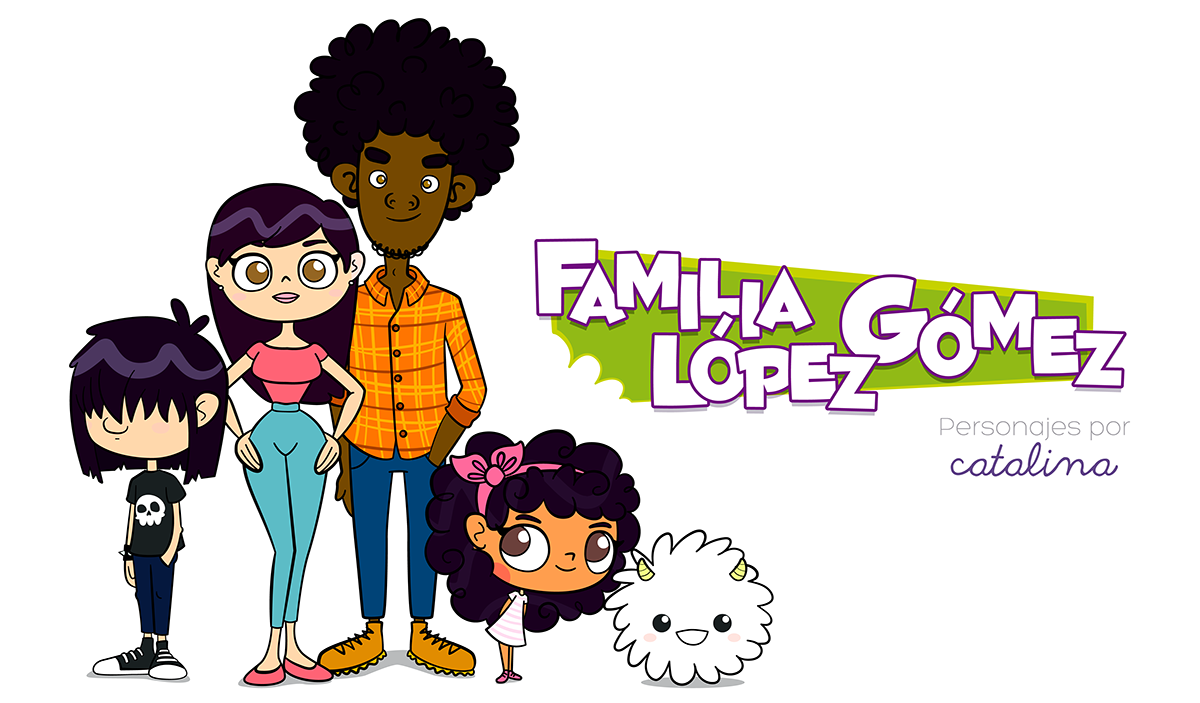 familia characters niños kids family vector animation  tv show