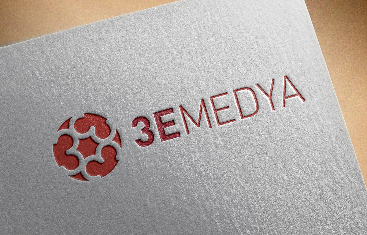 3e medya media television red corporate business embossed cutout istanbul Turkey leather logo iphone
