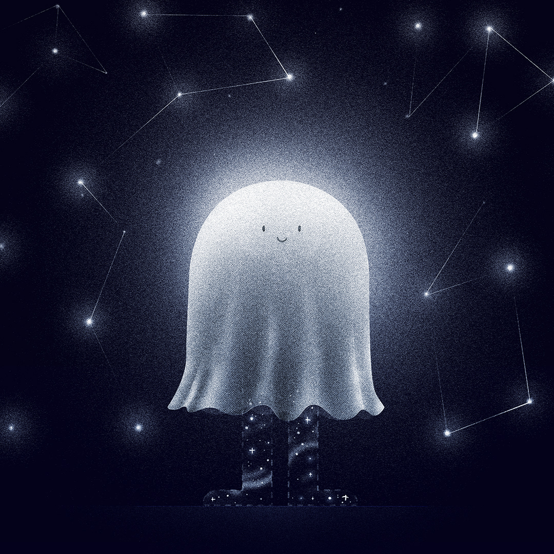 Character cosmos ghost happy ILLUSTRATION  otherpeter Space  stars texture universe