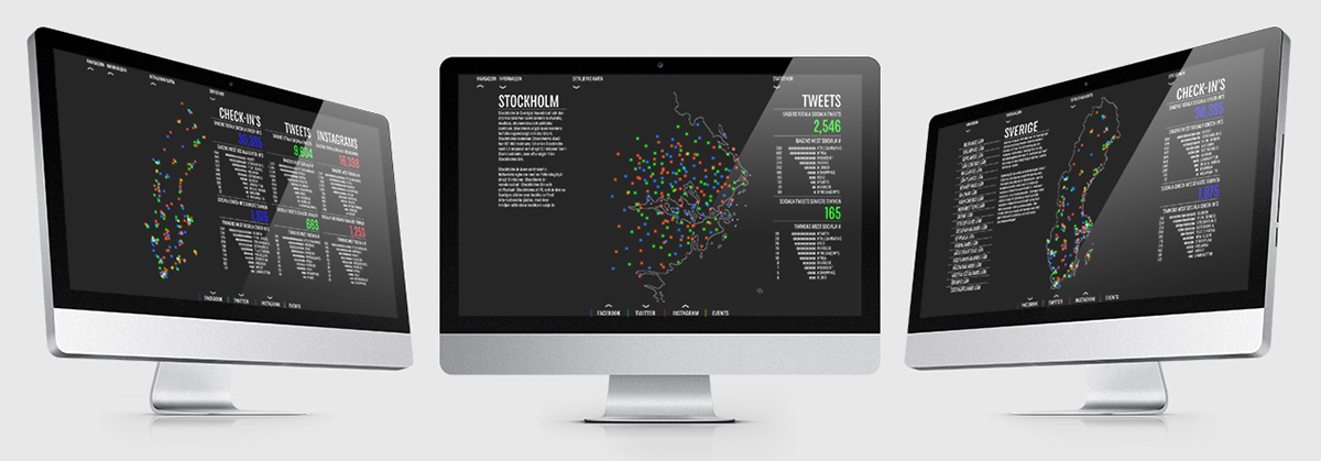 Adobe Portfolio interactive map open source Data volontaire Löfbergs dashboard social Sweden sverige social media