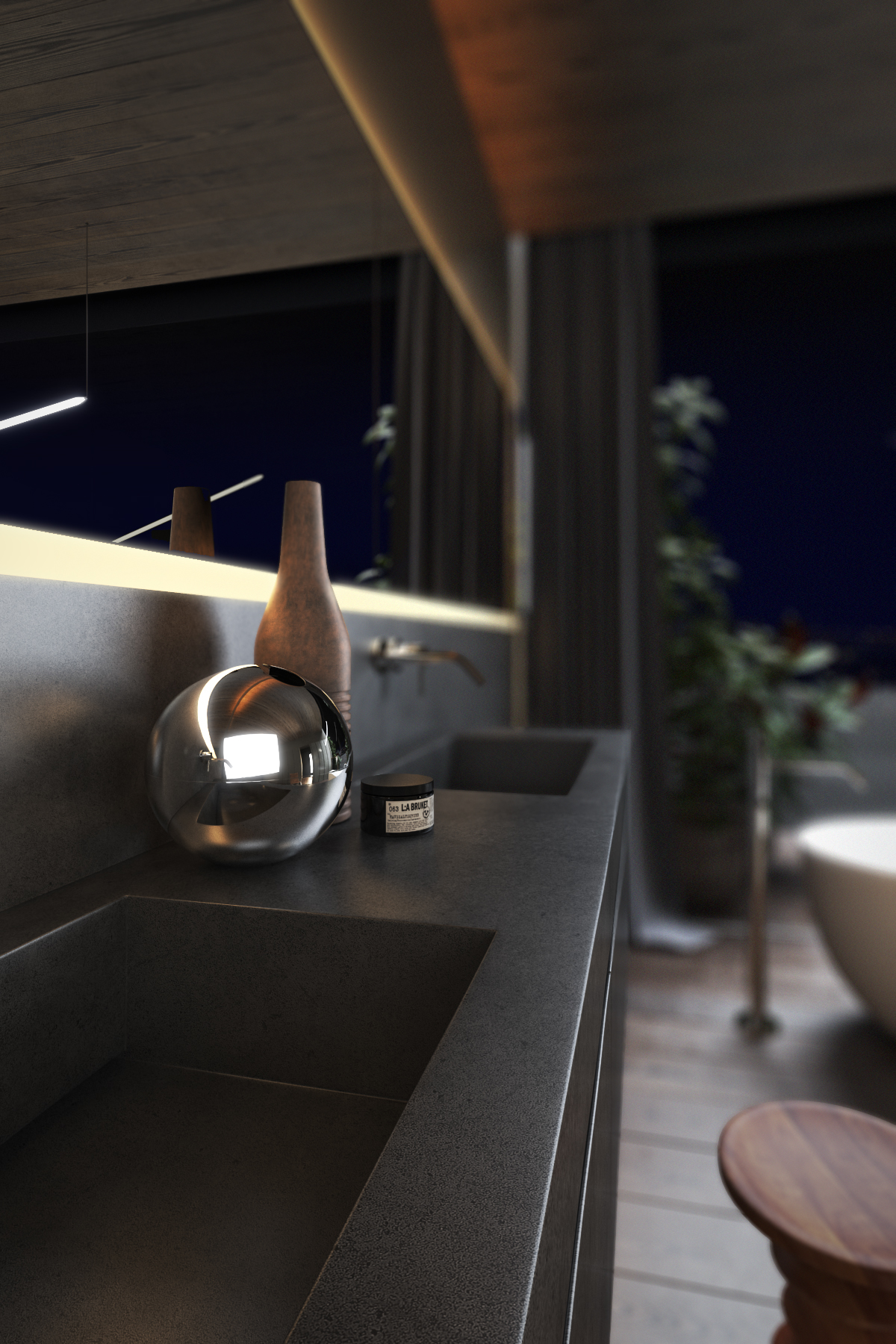 vray 3D Render rendering night light Interior Vizualization luxury modelling