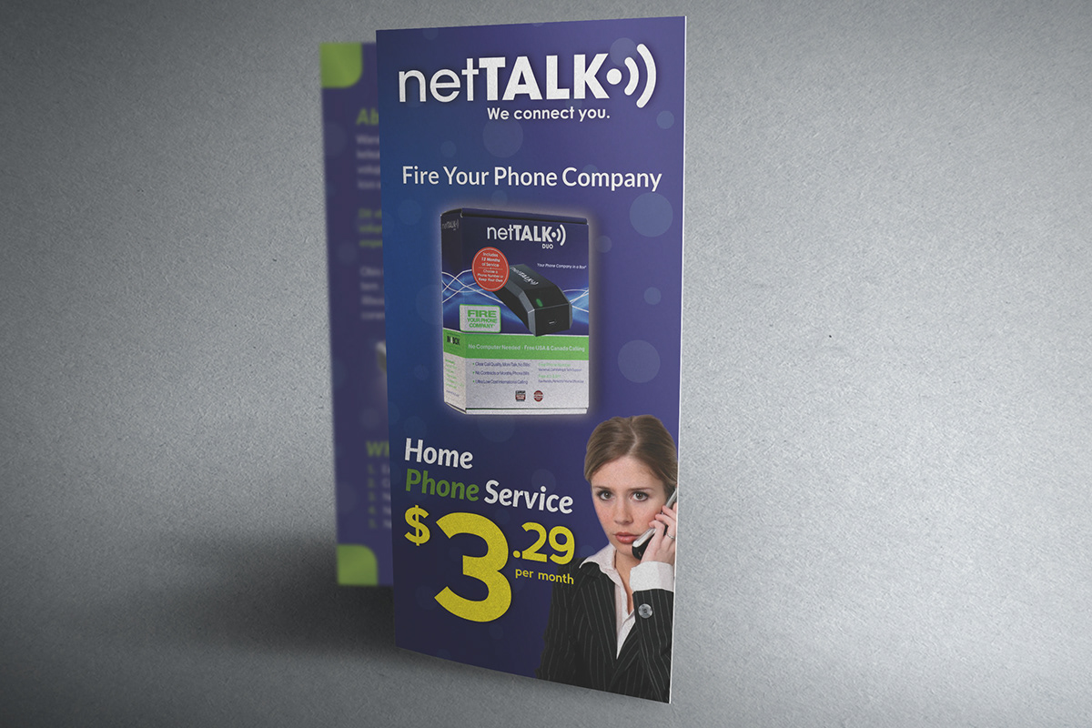 product netTALK tri fold brochure