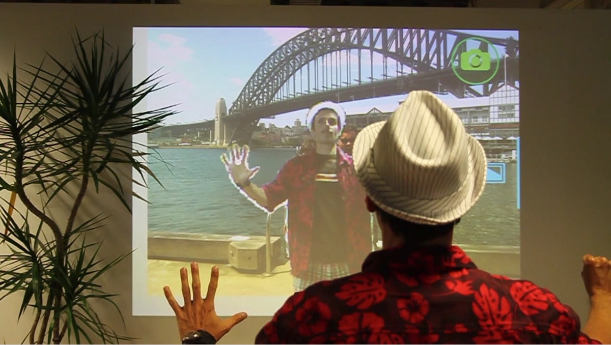 AR  augmented reality kinect motion sensors gestures interactive installation