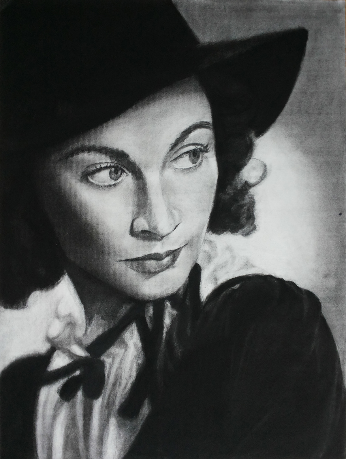 vivien leigh charcoal black and white Movies glamour shot