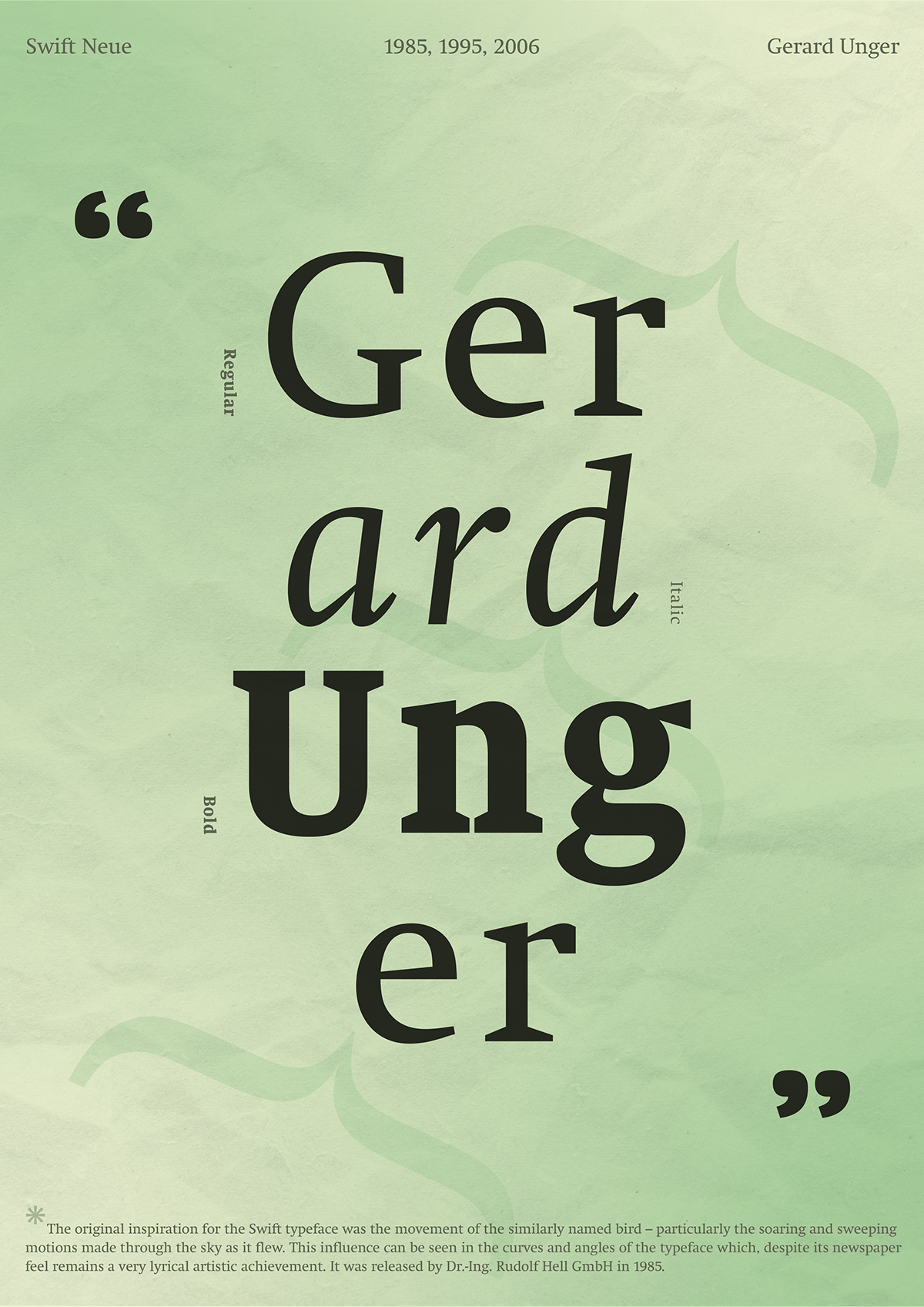 typography   bembo book Gill Sans type font lettering poster Graphic Designer design download