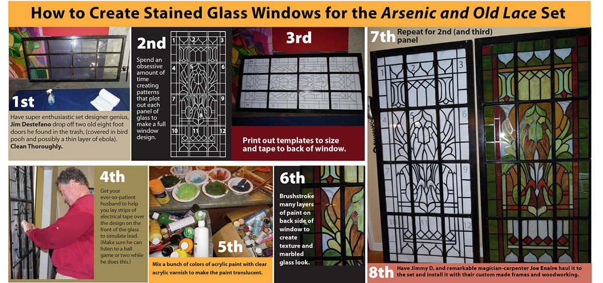 stained glass accents set dressing interior accents