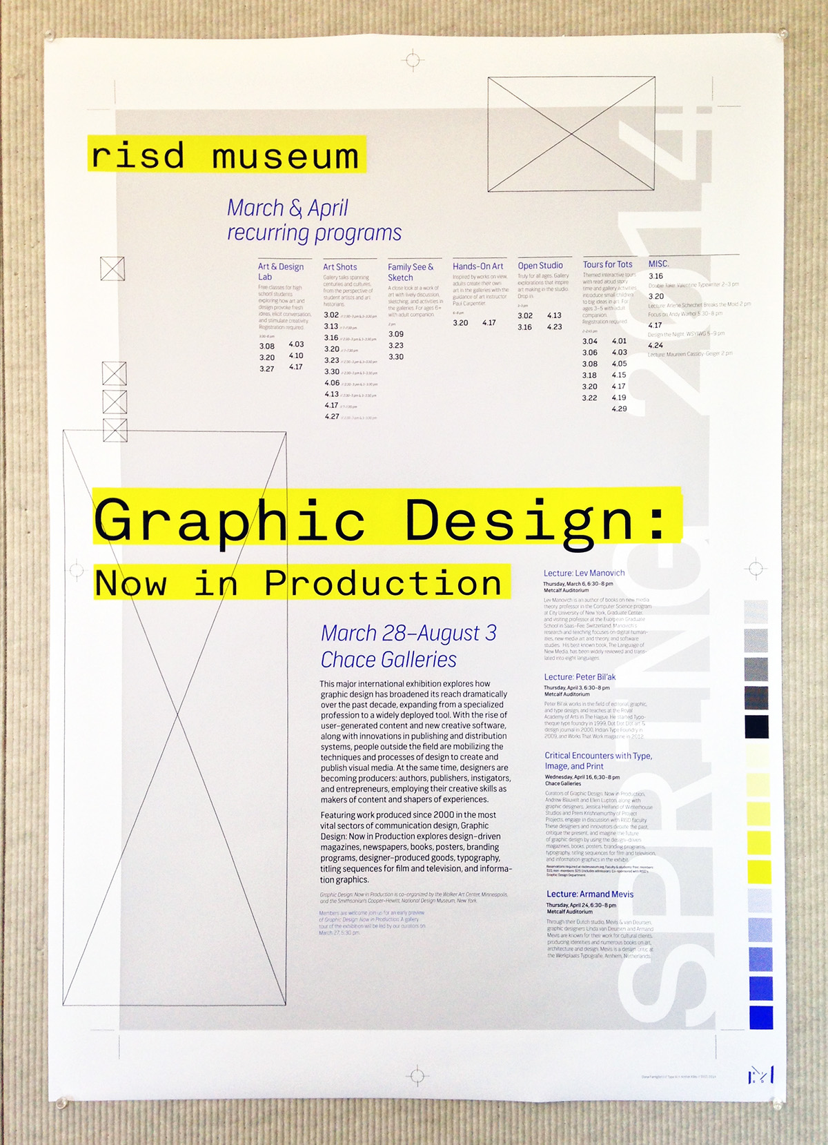 information design poster risd RISD Museum spring calendar gdnip graphic design now
