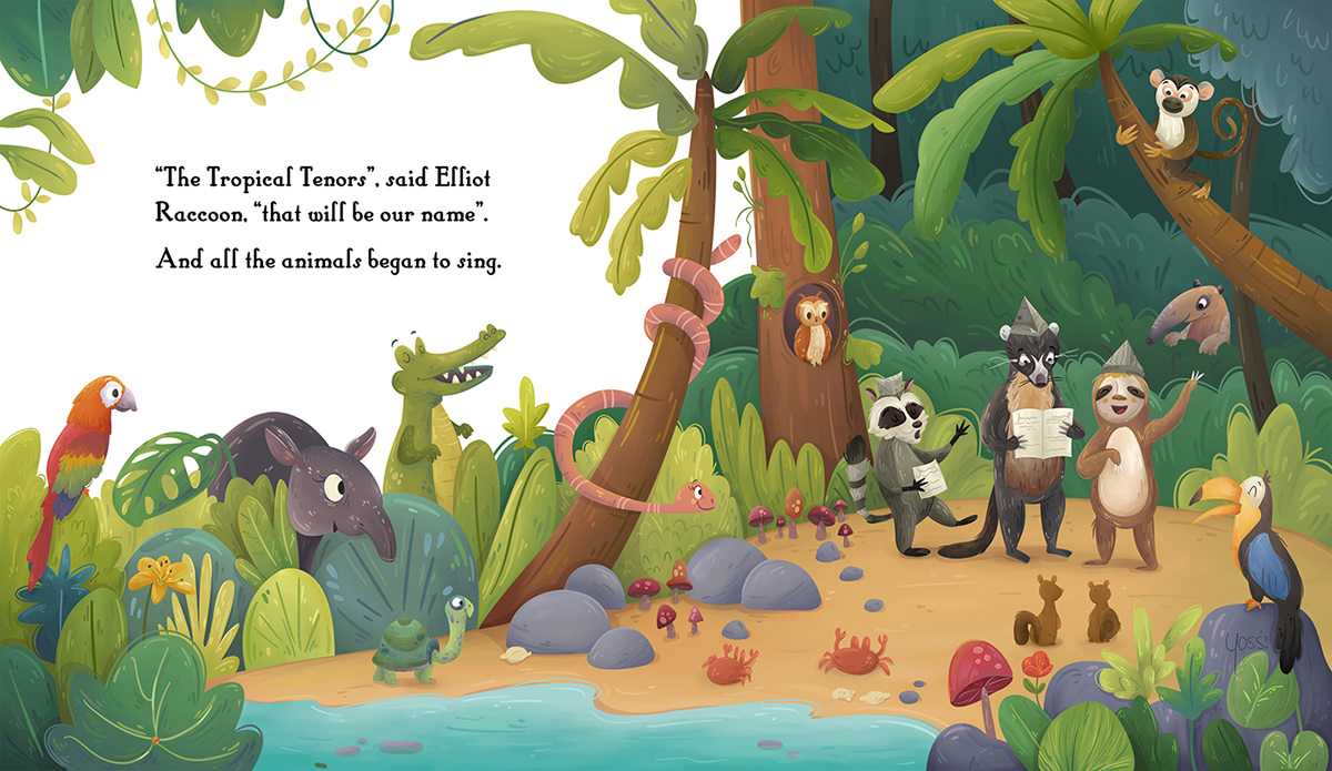 childrens book animals illustration tropical animals kidli art Illustrated book Beach Animals Costa Rica