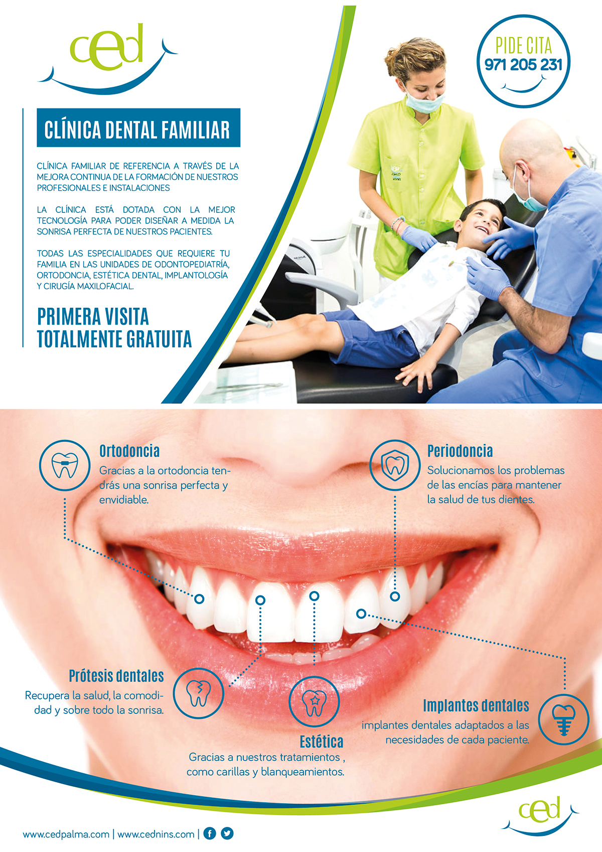 diseño gráfico maquetación flyer Clinica Dental 
