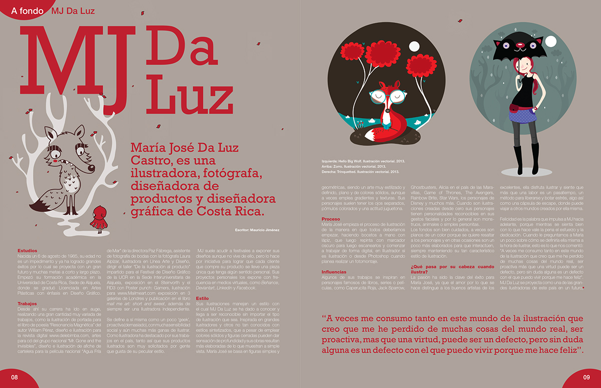 magazine spread magazine revista Diseño editorial ilustracion ilustradora Costa Rica editorial design