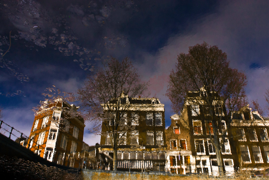 amsterdam Netherlands reflections  paintings city buildings  canals water  ice colours Europe