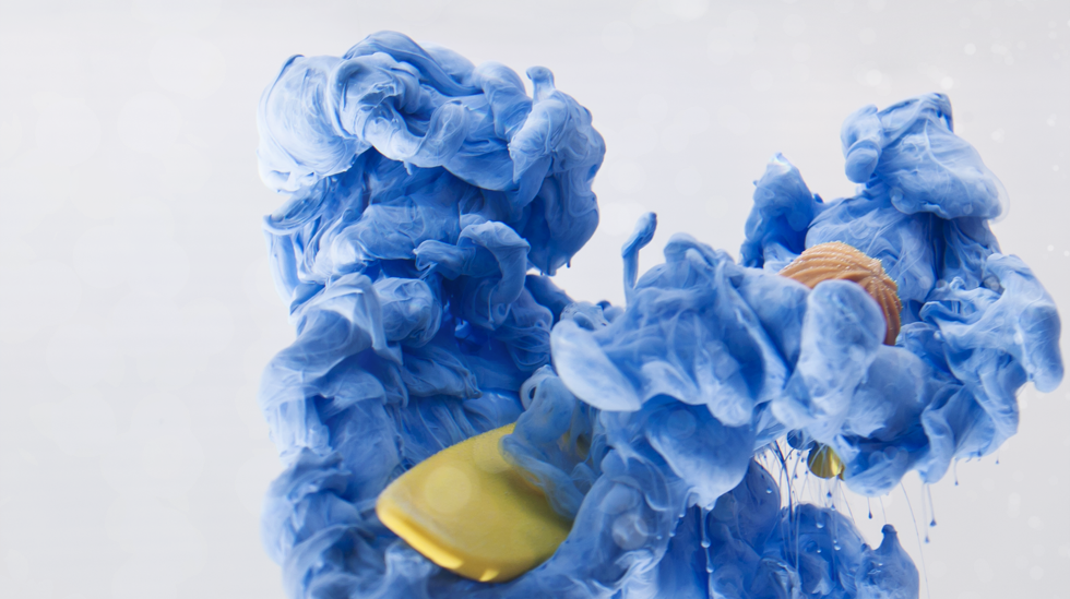 LEGO Surf water ink paint bowl yhea blue wave splash