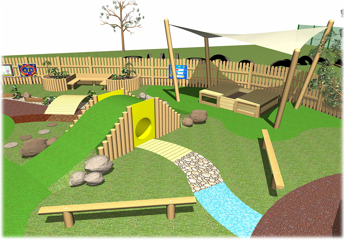 natural Play Environment Landscape Early Years Outdoor Playground design 3D Modelling school play space natural environment Natural Play Environment landscaping