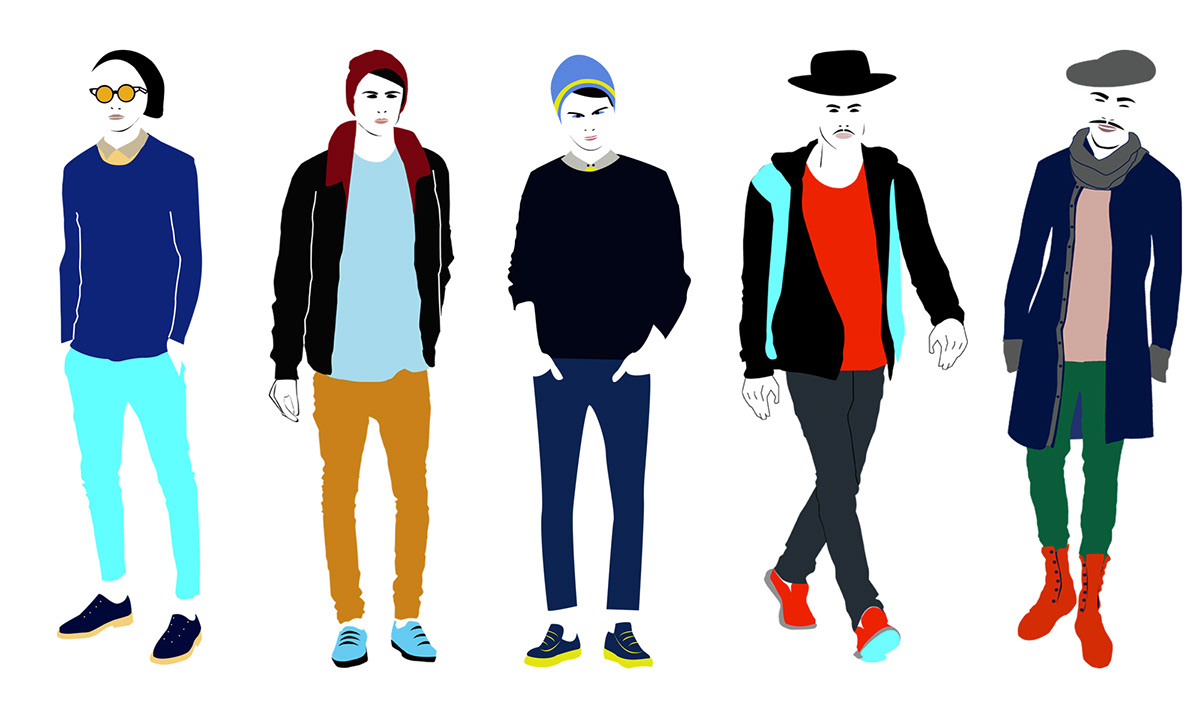 fashion design fashion illustration illustrations street style inspiration boys girls Hipster indie colorful