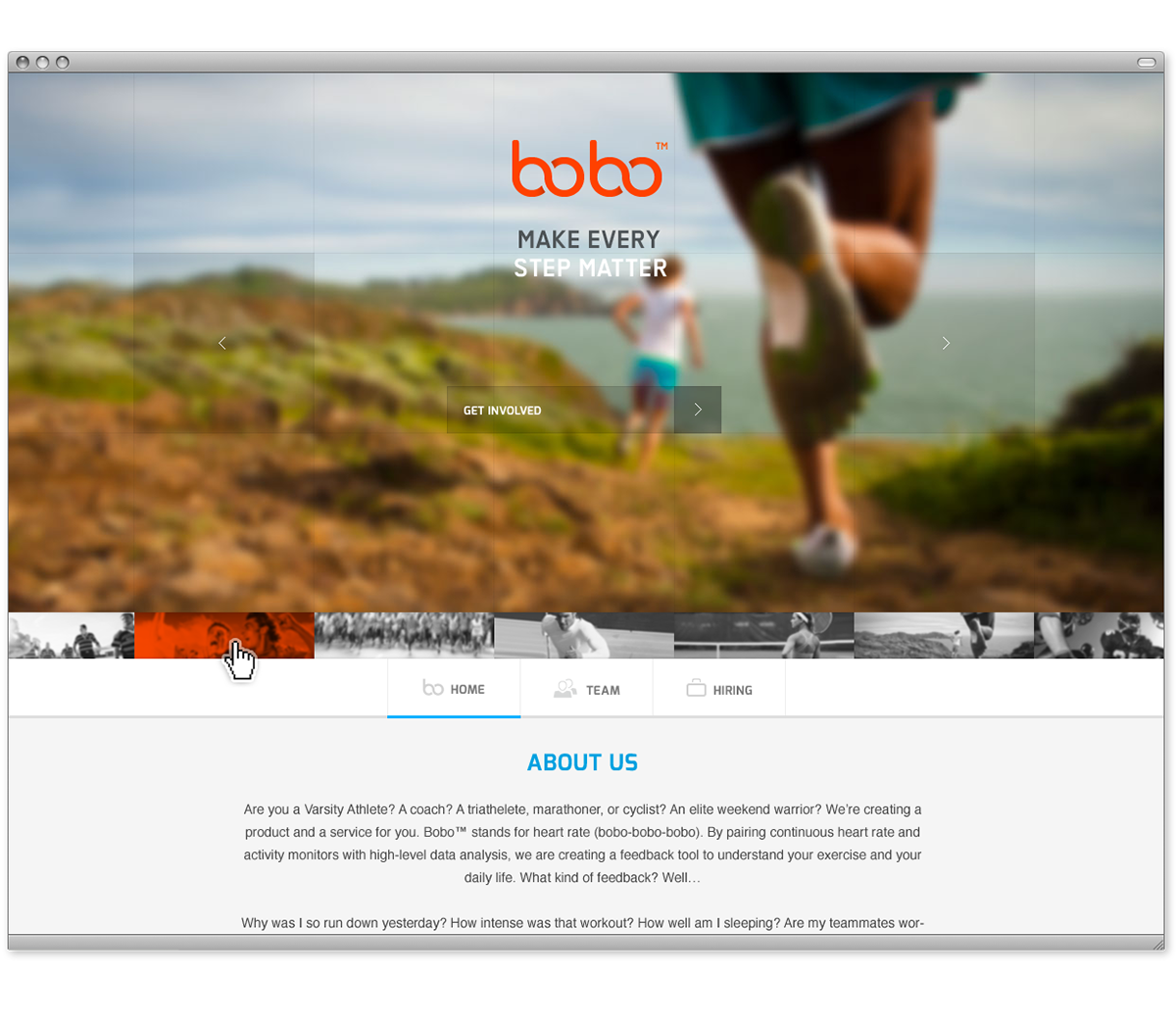 fitness sport BoBo heart rate UI ux Interface logo business card orange