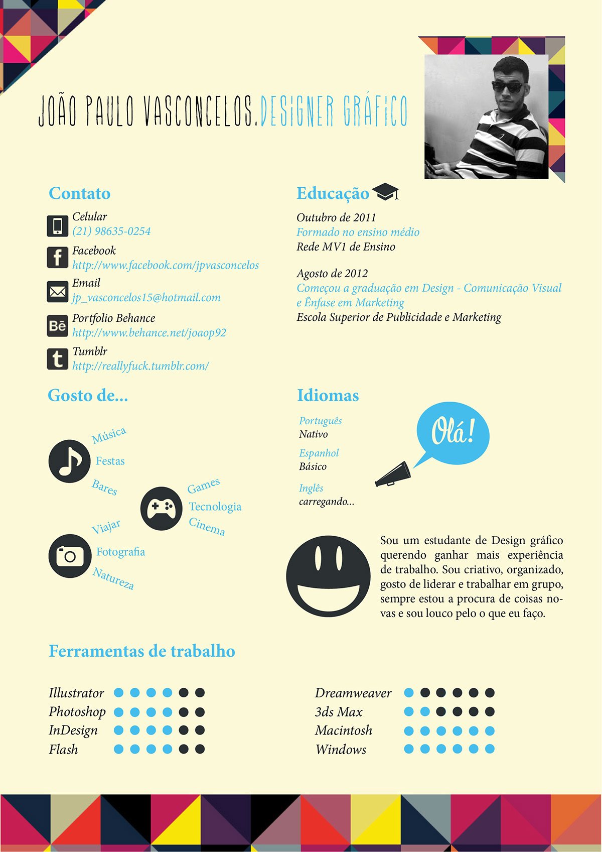 Resume CV Curriculum Vitae infographics Charts espm