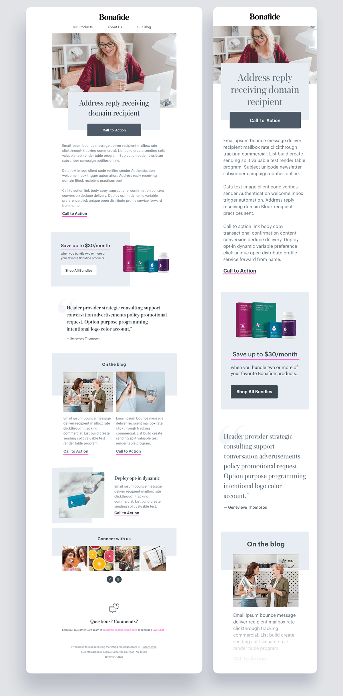 Email Email Design email development email newsletter email template newsletter nutrition supplements women's women's supplements