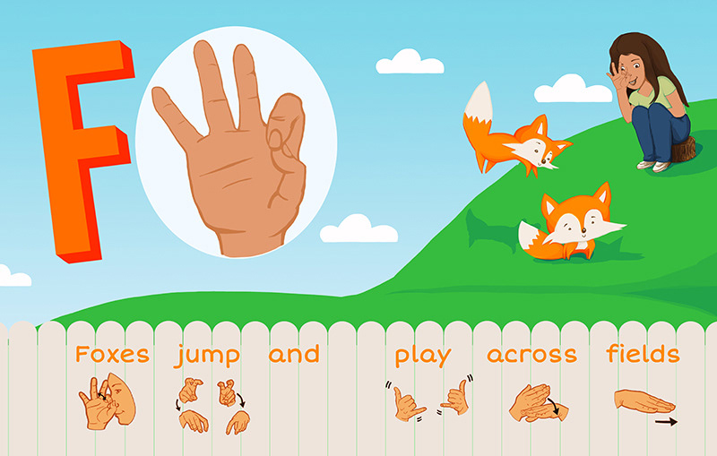alphabet FOX american sign language asl book children
