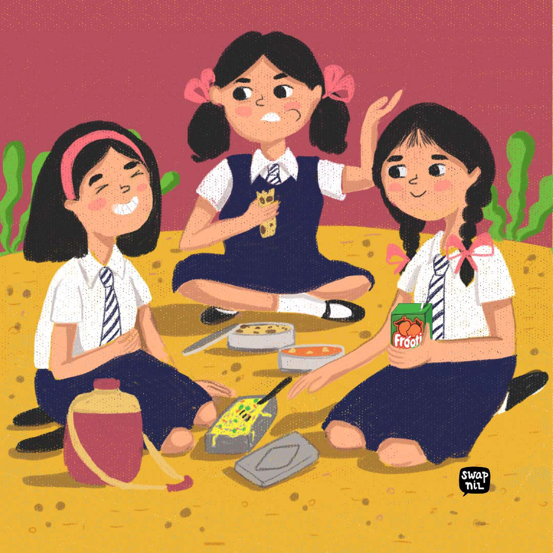 schooltime school childrenbooks kidlit lunch friends comics doodle Cadbury Nutties