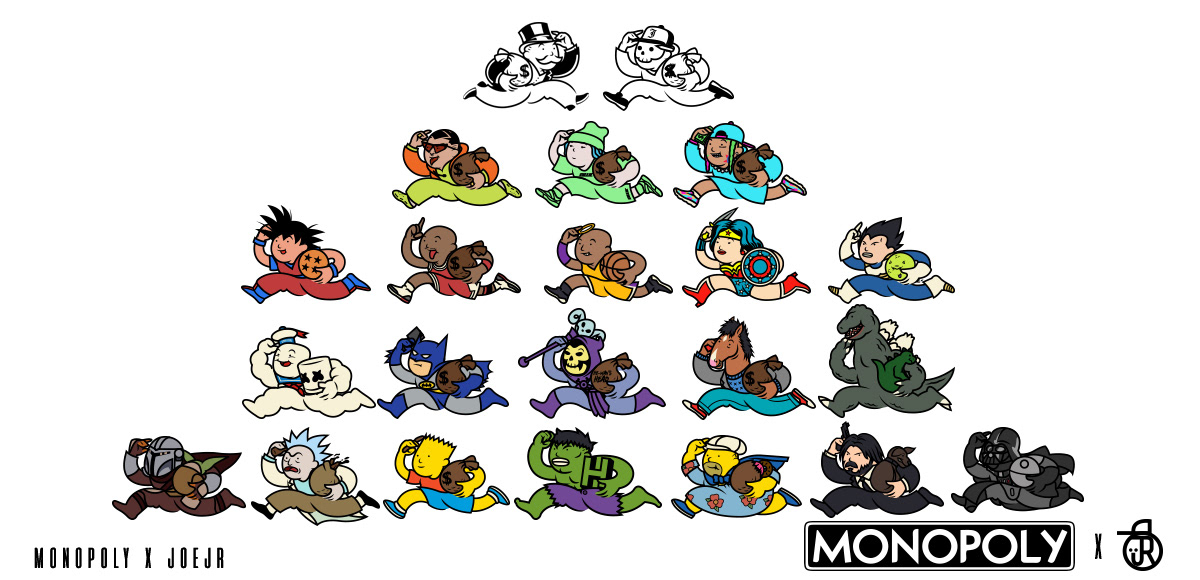 art characters comics culture ILLUSTRATION  joejr Monopoly NBA pop Street