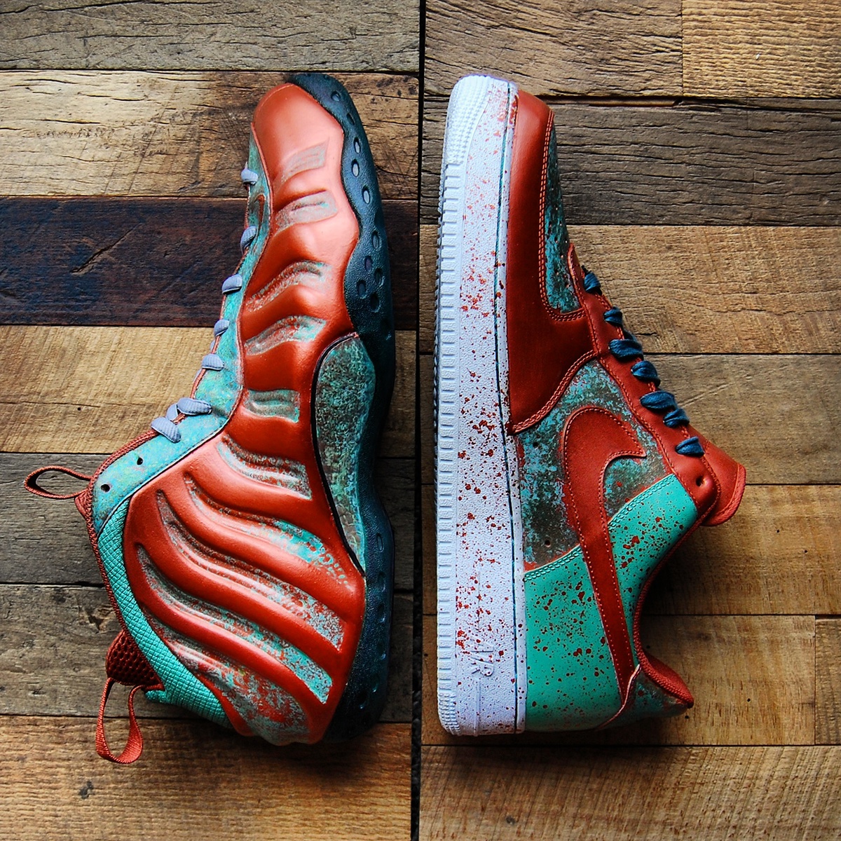 #custom #Sneakers #agedmetal #patina #copper