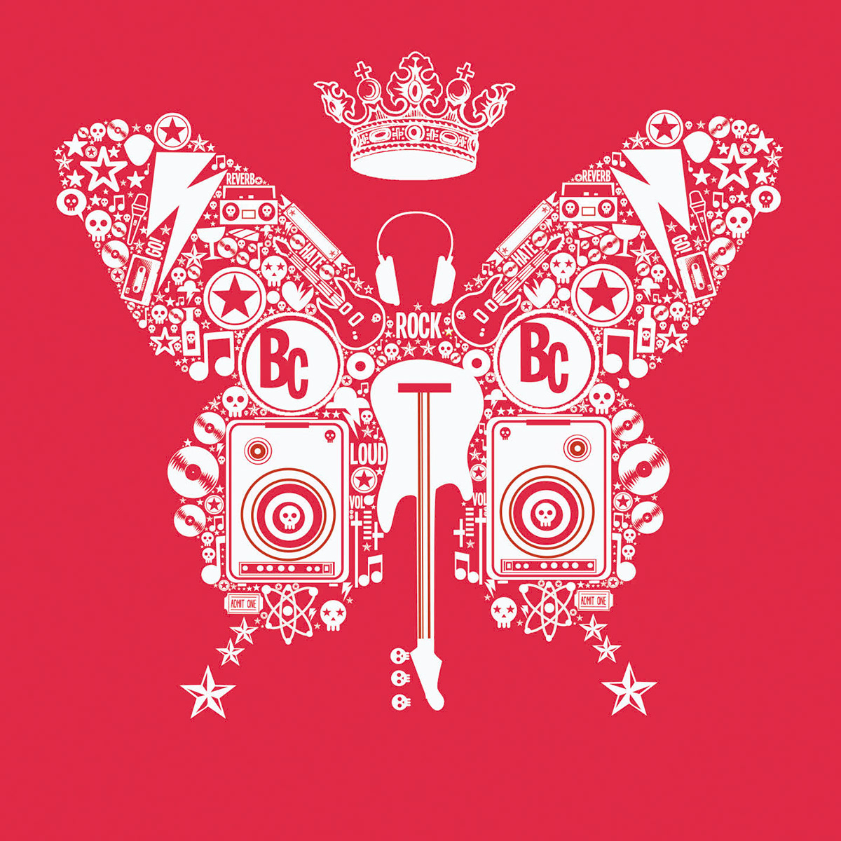 rock cover butterfly logo