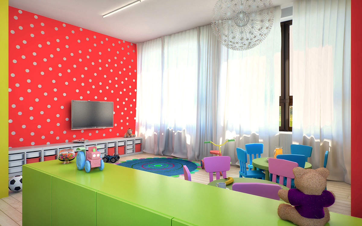 kindergarten Modo 701 3D Visualization