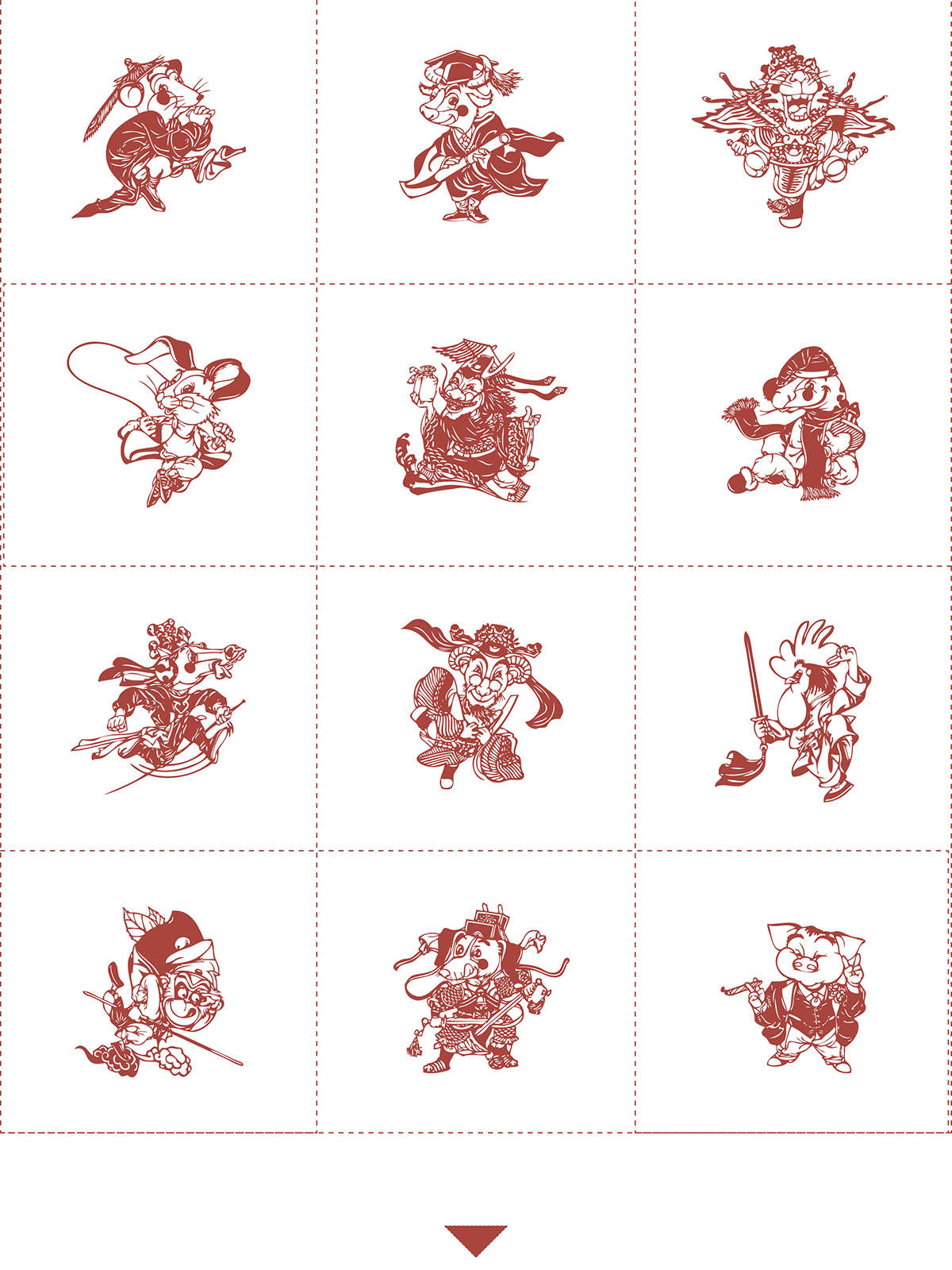 chinese zodiac tradition paper cutting animals