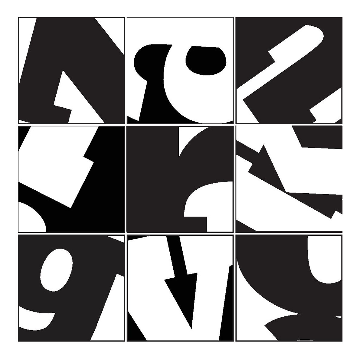 abstract lettering letters Monochromatic squares words zoomed